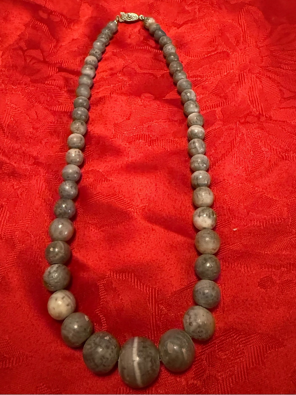 Rare Coral grey Beaded Necklace - Women Jewelry